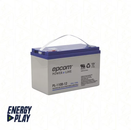 Batería 12 Vcc / 110 Ah / Ciclo Profundo / AGM-VRLA / Uso en Aplicación Fotovoltaica /Terminales Tipo Tornillo HEX M6