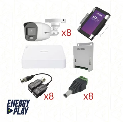 KIT TurboHD con Audio 1080p con Audio (8 Cámaras Bala) + 1TB (copia)